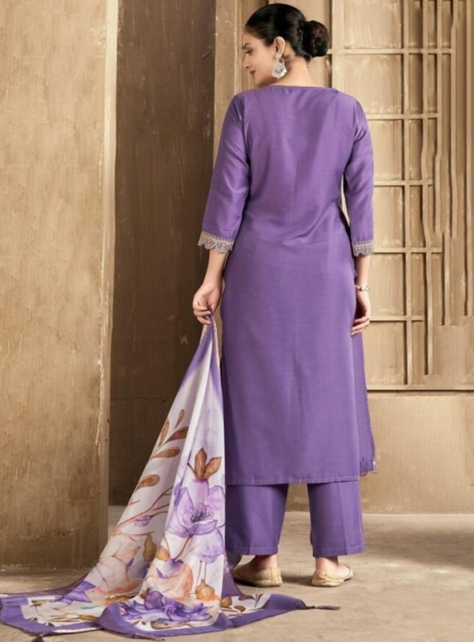 Grace in Lavender: Premium Rayon Slub 3-Piece Set